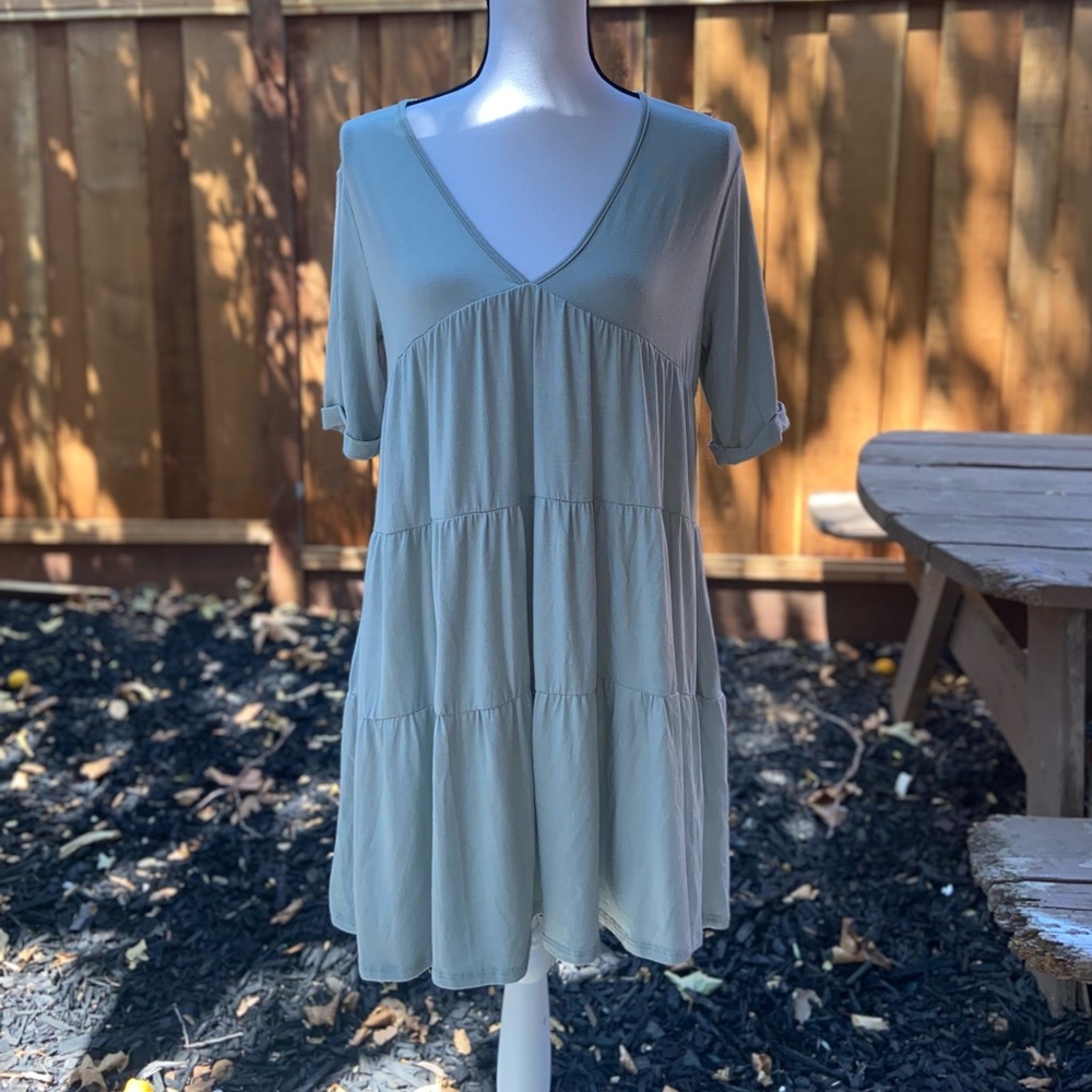 2/$25 NWT Mint Green V Neck Short Sleeve Babydoll